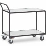 Chariot ESD 2 plateaux à dossier de poussée
