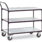 Chariot ESD 3 plateaux à dossier de poussée