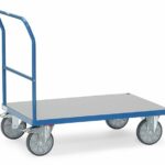 Chariot à dossier de poussée - plateau PVC dur