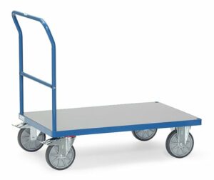 Chariot à dossier de poussée - plateau PVC dur