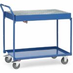 Chariot tôlé avec bac étanche et robinet