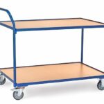 Servante 300 kg, 2 plateaux avec barres de poussée