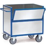 Chariot caisse en tôle zinguée