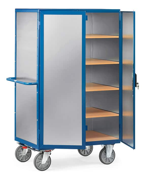 Chariot fermé, revêtement alu avec serrure