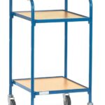 Pupitre roulant écritoire bois, 2 plateaux