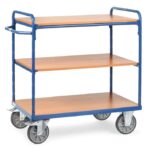 Chariot 3 plateaux, 2 ridelles ouvertes