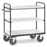 Chariot ESD , 3 plateaux et 2 ridelles ouvertes