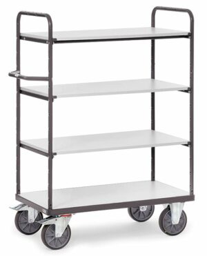 Chariot ESD, 4 plateaux et 2 ridelles ouvertes