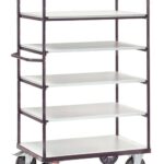 Chariot haut ESD, 5 plateaux et 2 ridelles