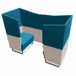 Box Amity 2 Banquettes - Structure : AC Acacia - Panneaux : C77 SYLVERTEX Turquoise - Banquette : C77 SYLVERTEX Turquoise