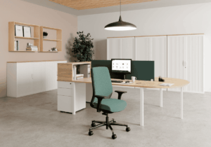 BUREAU SIMPLE OPTIM' (BL / ACACIA) 120x80 – Image 3