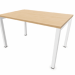 Bureau Optim' PLAN DROIT L.180xP.80 - Piétement BLANC - Plateau coloris CHENE CLAIR