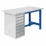 Etabli SI pour Coffre h675 Fixe - Plateau Mélaminé MELA28 l2000 p1000 Départ