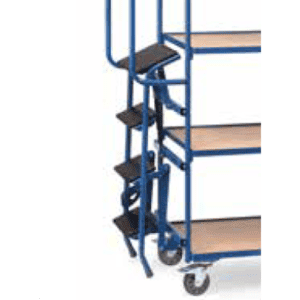 Chariot pour commandes, 3 plateaux avec marchepied – Image 2